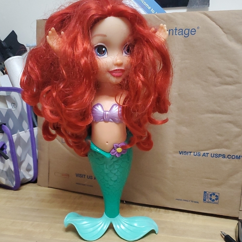 Disney Mermaid Doll with Red Hair and Green Tail